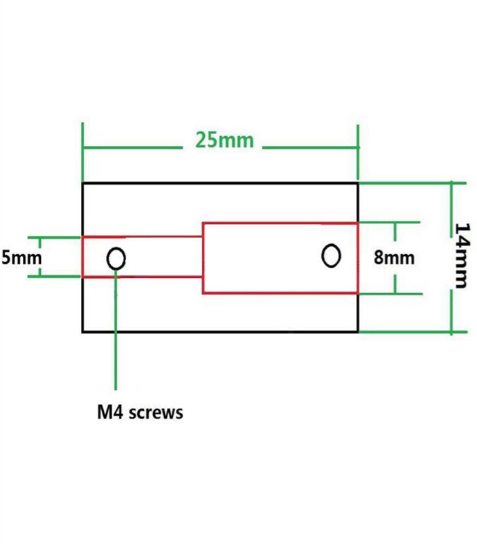 5x5x25mm Sabit Kaplin - 3D Yazıcı/CNC Uyumlu