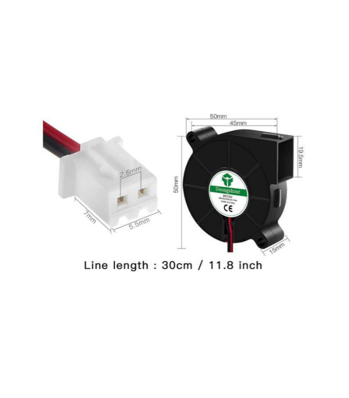 12V 50x50x15mm Blower Fan - 3D Yazıcı Uyumlu