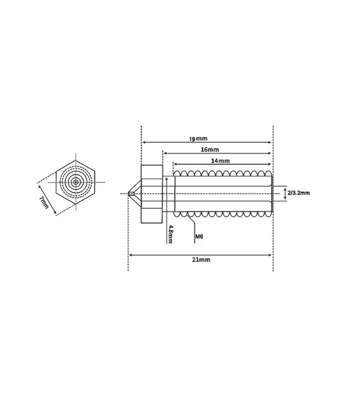 Volcano Pirinç Nozzle - 1.75mm - Sidewinder X1/X2 Uyumlu