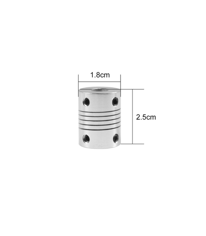 5x5x25mm Esnek Kaplin - 3D Yazıcı/CNC Uyumlu
