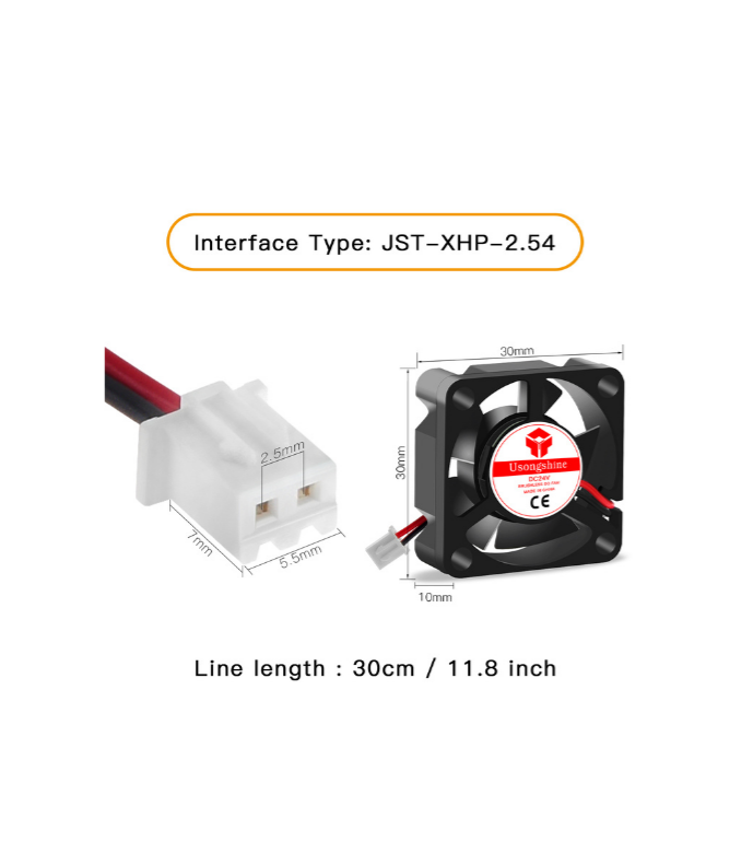 24V 30x30x10mm Kare Fan - 3D Yazıcı Uyumlu