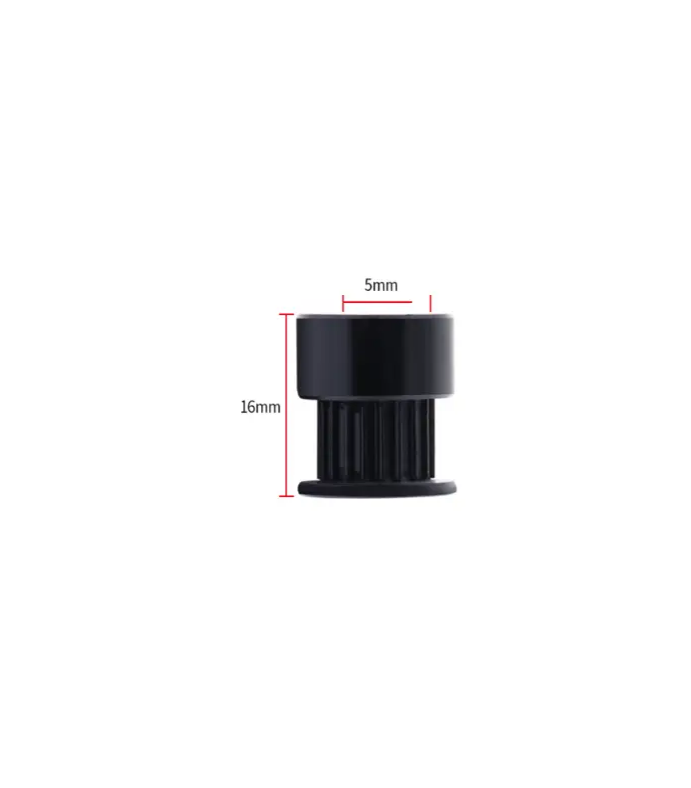 3D Yazıcı GT2 6mm 20 Diş Kasnak - 5mm Şaft Çapı - Siyah