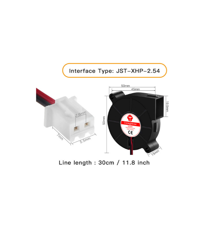 24V 50x50x15mm Blower Fan - 3D Yazıcı Uyumlu
