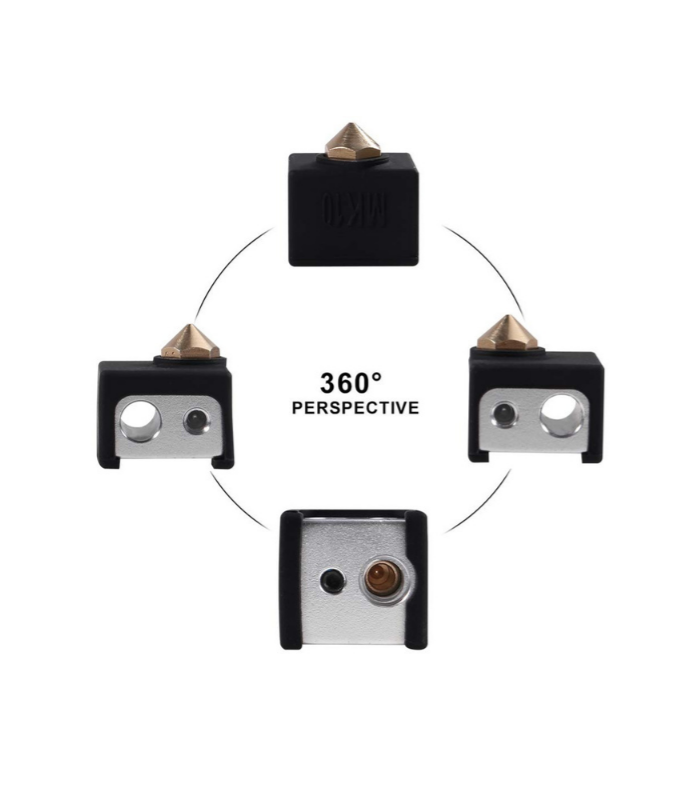 MK10 Alüminyum Isıtıcı Blok Silikon Çorap/Hotend Çorabı - Siyah