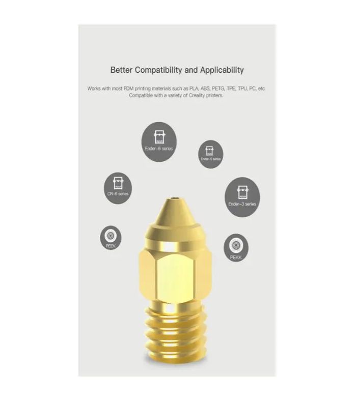 Orijinal Creality Pirinç Nozzle  Cr-6 Se/Max - Ender-3 S1 Uyumlu Nozzle